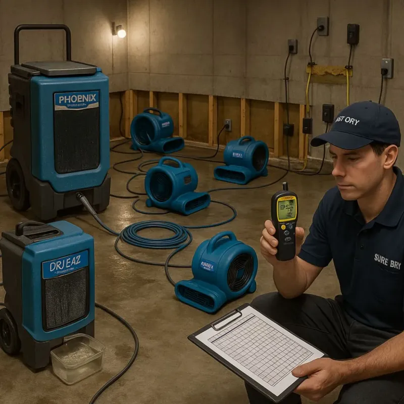 Structural Drying and Dehumidification process in Maynardville, TN